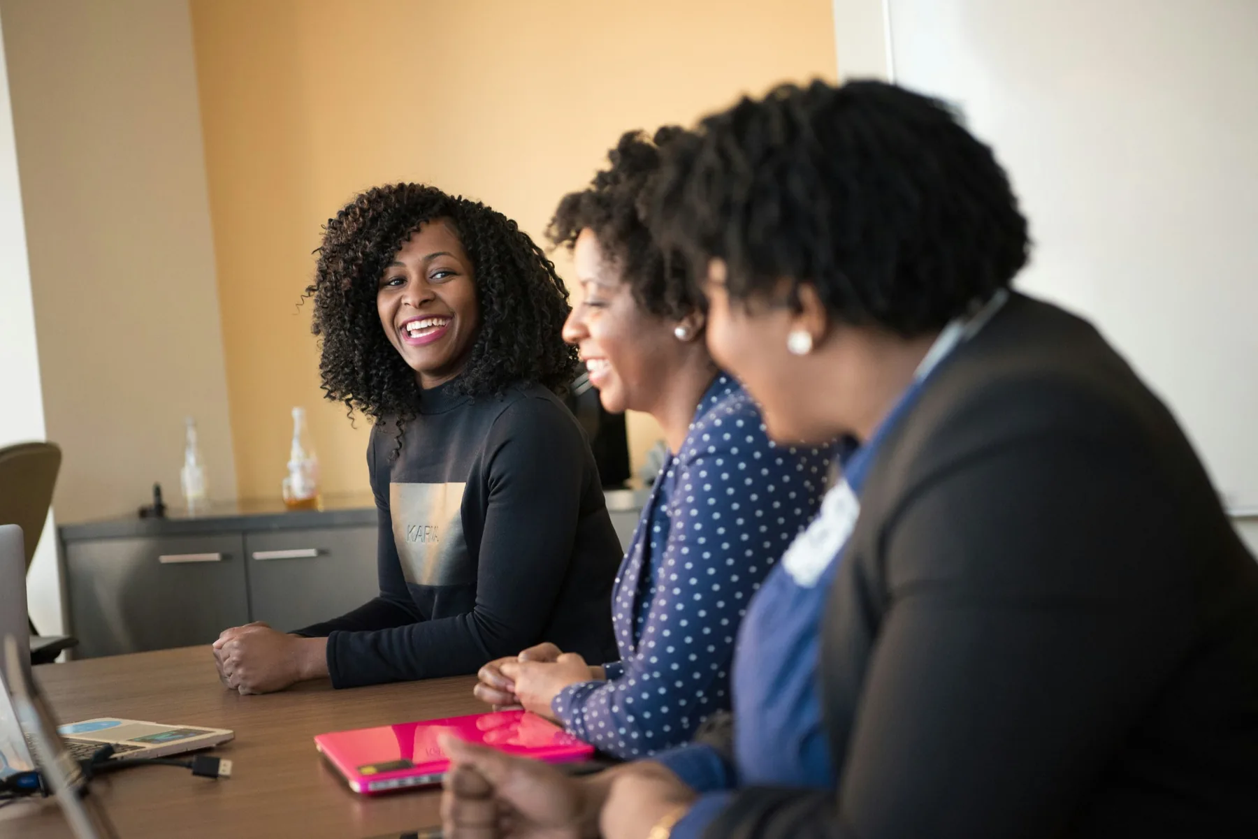 Business team in a warm collaborative meeting